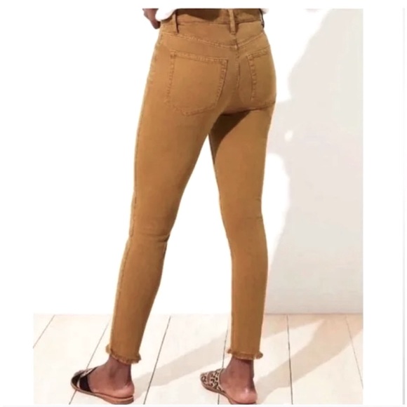 Ann Taylor Loft Rustic Light Brown High Waist Skinny Frayed Crop Jeans. Size 26 - Picture 2 of 8